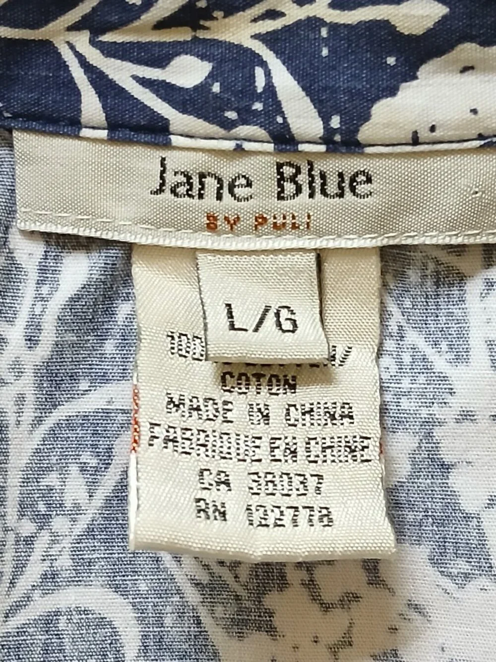 Jane Blue By Puli Short Sleeve Button Down Floral Blouse Size Large - Picture 6 of 7